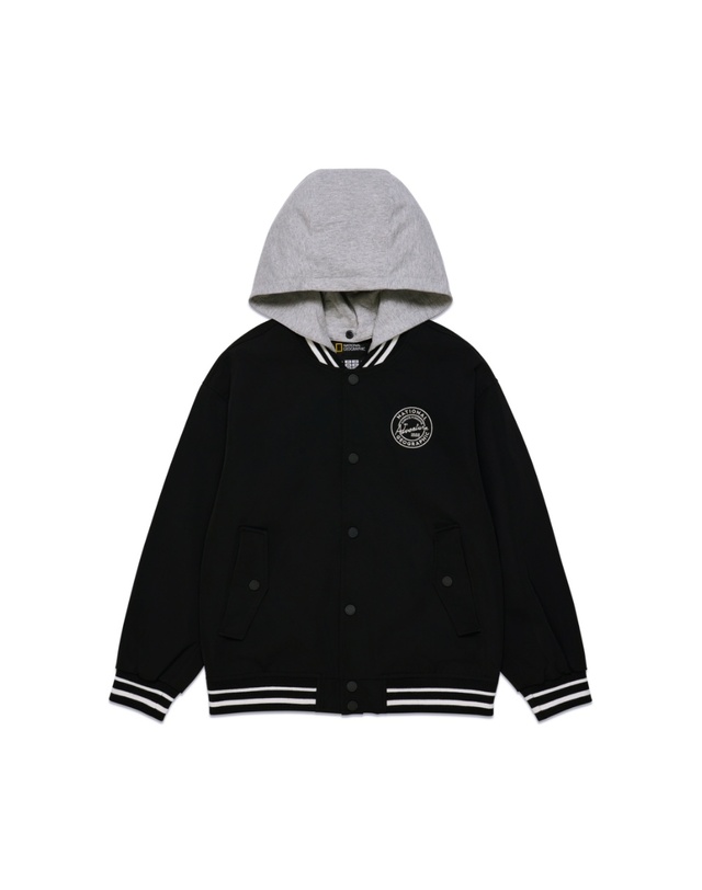 내셔널지오그래픽 키즈 내셔널지오그래픽키즈 K251UJP930 우븐 베이스볼 점퍼 3종택 1 착용컷