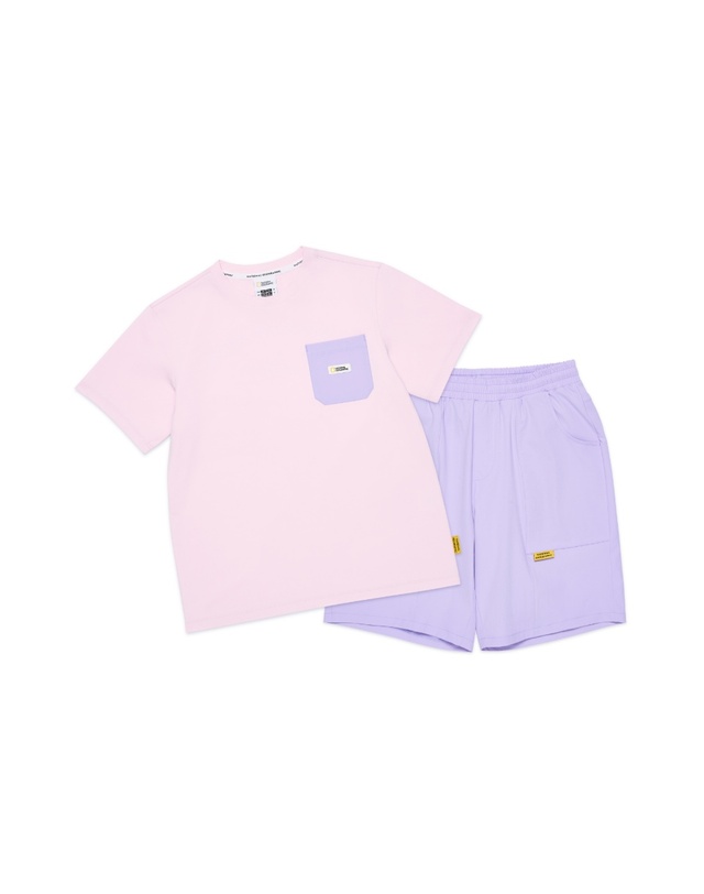 내셔널지오그래픽 키즈 내셔널지오그래픽키즈 K252UPB910 5부 상하 SET LPINK 착용컷