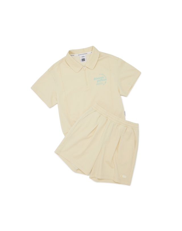 내셔널지오그래픽 키즈 내셔널지오그래픽키즈 K252GPB910 여아 반집업 상하 SET CREAM 착용컷