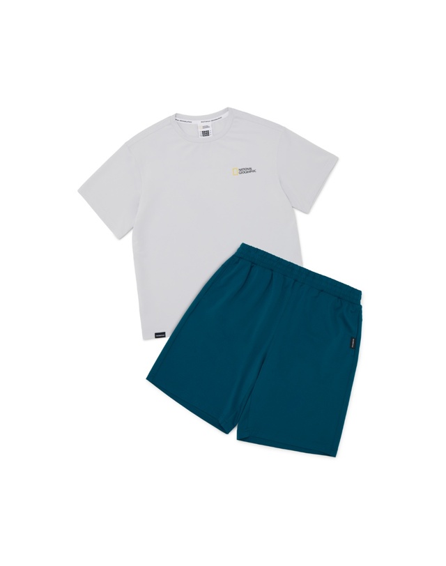 내셔널지오그래픽 키즈 내셔널지오그래픽키즈 [온라인전용] K252UPB902 냉감 5부 상하 SET LGREY 착용컷