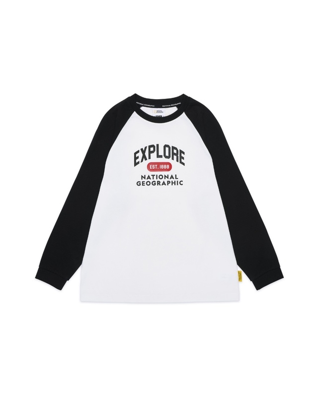 내셔널지오그래픽 키즈 내셔널지오그래픽키즈 K251UTS920 래글런 긴팔티 CARBONBLACK 착용컷