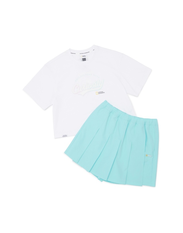 내셔널지오그래픽 키즈 내셔널지오그래픽키즈 K252GPB920 여아 4부 상하 SET WHITE 착용컷