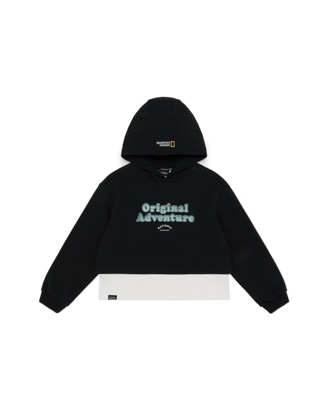 내셔널지오그래픽 키즈 내셔널지오그래픽키즈 K251GHD910 여아 크롭 후드 2종택 1 착용컷