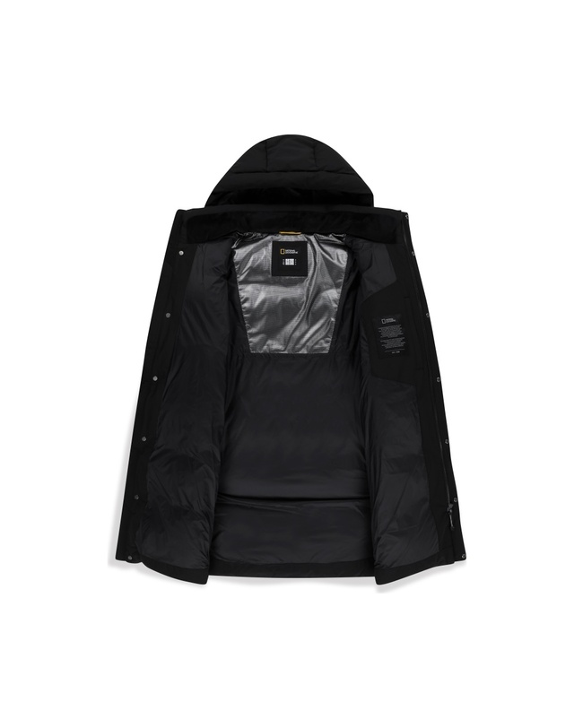 내셔널지오그래픽 키즈 내셔널지오그래픽키즈 K254UDW990 카이만 롱 구스 다운 점퍼 CARBON BLACK 착용컷