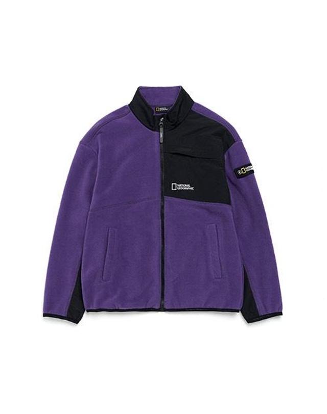 내셔널지오그래픽 키즈 내셔널지오그래픽키즈 N214KFT240 FLEECE 트레이닝 F-ZIP PURPLE 착용컷
