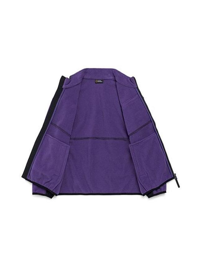 내셔널지오그래픽 키즈 내셔널지오그래픽키즈 N214KFT240 FLEECE 트레이닝 F-ZIP PURPLE 착용컷