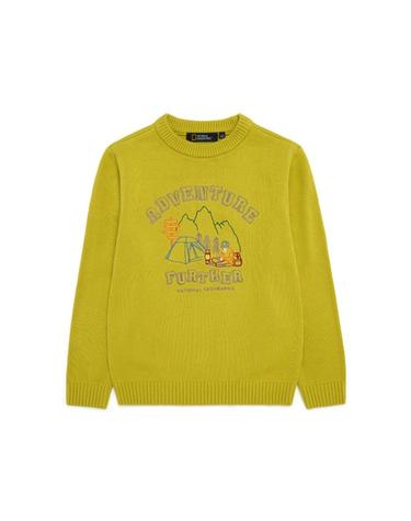 [최대 20% 쿠폰 혜택] K224UKT010 자수 아트웍 니트 풀오버 OLIVE
