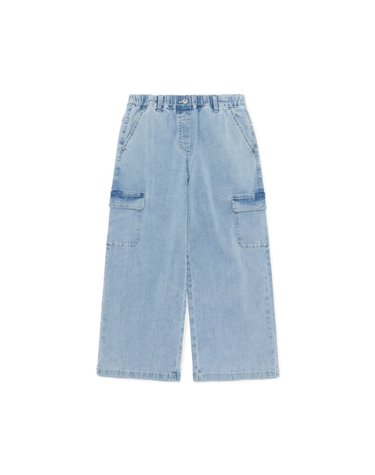 [최대 20% 쿠폰 혜택] K251GPT030 여아 와이드 카고 데님팬츠 BLUE