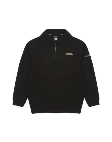 [최대 20% 쿠폰 혜택] K243USW070 ESG 반집업 맨투맨 CARBONBLACK