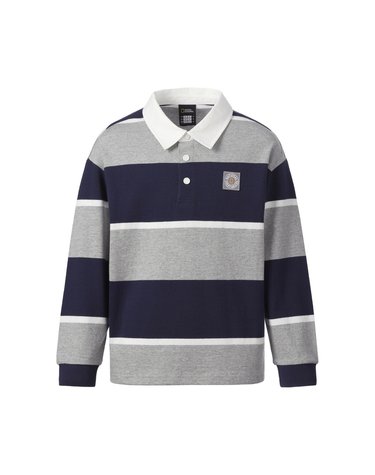 K263UTS950 스트라이프 카라 티셔츠 NAVY