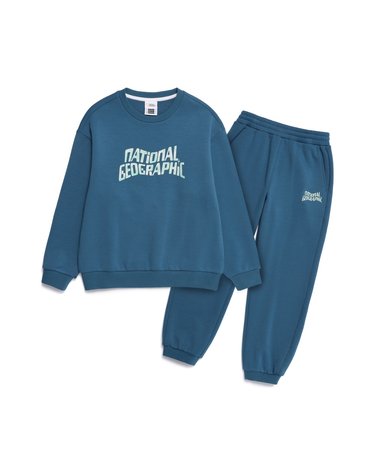 [최대 20% 쿠폰 혜택] K264UPB910 기모 맨투맨 상하 SET TEAL BLUE