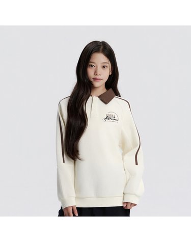 K253USW050 카라 맨투맨 IVORY