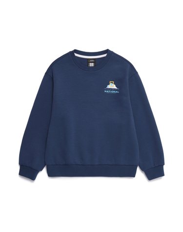 [최대 20% 쿠폰 혜택] K264USW920 에센셜 그래픽 기모 맨투맨 L/NAVY