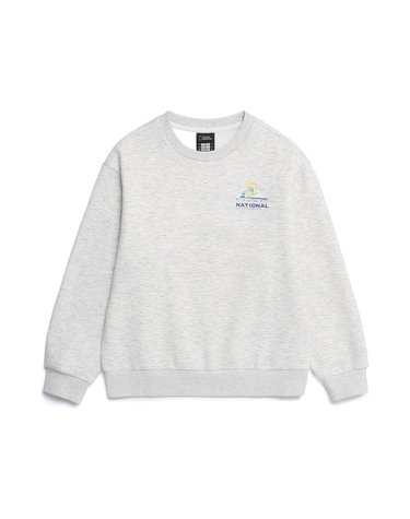 [최대 20% 쿠폰 혜택] K264USW920 에센셜 그래픽 기모 맨투맨 WHITE MELANGE
