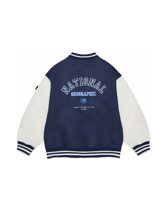 내셔널지오그래픽 키즈 내셔널지오그래픽키즈 K261UPD910 우븐 베이스볼 패딩 점퍼 NAVY 착용컷