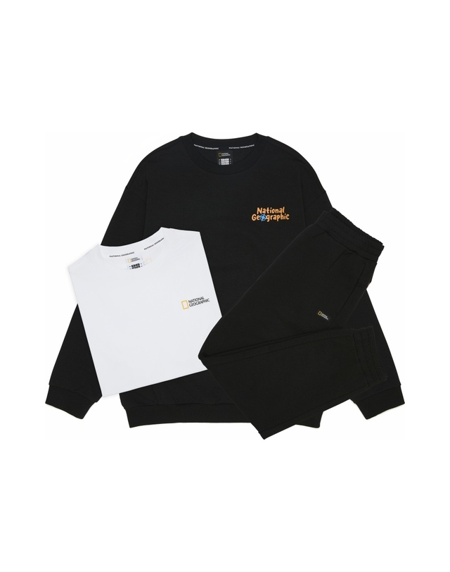 내셔널지오그래픽 키즈 내셔널지오그래픽키즈 [온라인전용] K265UPB901 맨투맨 3PCS SET 3종택1 착용컷