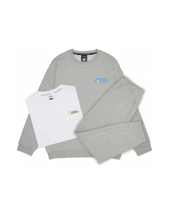 내셔널지오그래픽 키즈 내셔널지오그래픽키즈 [온라인전용] K265UPB901 맨투맨 3PCS SET 3종택1 착용컷