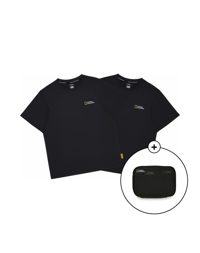 내셔널지오그래픽 키즈 내셔널지오그래픽키즈 K265UPA920 기능성 2PACK 반팔 티셔츠 2종택1 착용컷