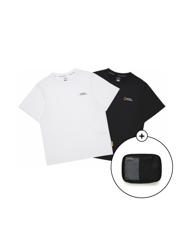 내셔널지오그래픽 키즈 내셔널지오그래픽키즈 K265UPA920 기능성 2PACK 반팔 티셔츠 2종택1 착용컷