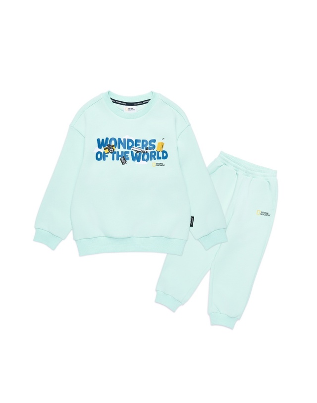 내셔널지오그래픽 키즈 내셔널지오그래픽키즈 K251UPB310 토들러 맨투맨/팬츠 SET JADE 착용컷