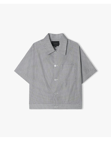 [25SS] LLM32553 다크그레이 코드 스트라이프 셋업 하프 셔켓