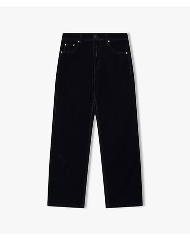 [25FW][차은우 PICK] LLF23675 다크네이비 세미와이드핏 벨벳 팬츠