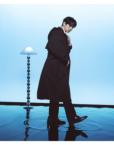 [리버클래시][이준호 PICK][26SS] LMS20701 블랙 경량 후디 롱 트렌치코트