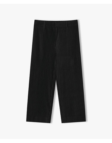 [26SS] LMS23751 블랙 플리츠 밴딩 팬츠