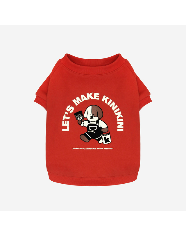 키니키니 KINI PAINTING DOG TSHIRT-RED(반팔티) 착용컷