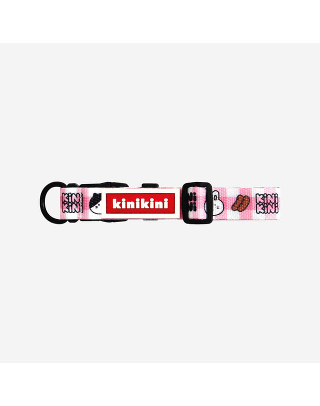 키니키니 BRUNCH CHECK COLLAR-PINK(목줄) 착용컷
