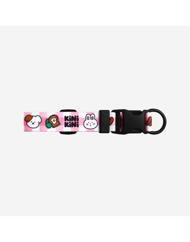 키니키니 BRUNCH CHECK COLLAR-PINK(목줄) 착용컷