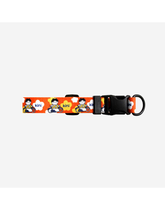 키니키니 RIDING DODO COLLAR-ORANGE(목줄) 착용컷