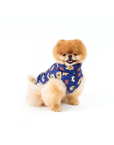 LEKI AND LENI FACE PATTERN PADDING-NAVY(패딩)
