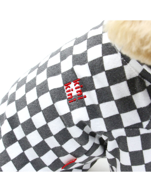 키니키니 CHECKERBOARD COLLAR TSHIRT-GRAY(카라티) 착용컷