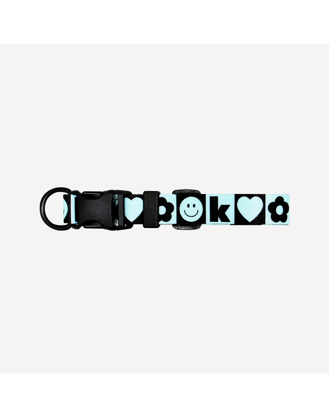 키니키니 KINI SMILE CHECK COLLAR_MINT(목줄) 착용컷
