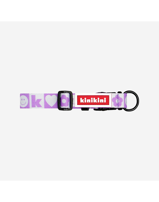 키니키니 KINI SMILE CHECK COLLAR_PURPLE(목줄) 착용컷