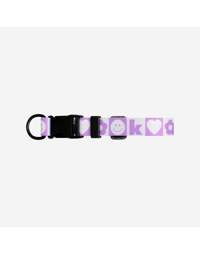 키니키니 KINI SMILE CHECK COLLAR_PURPLE(목줄) 착용컷