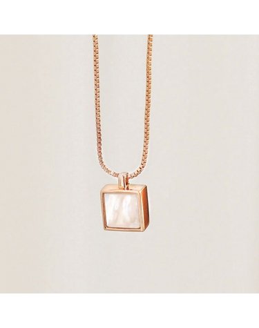 925 silver+18k rose gold 천연 자개 로즈골드 네크리스