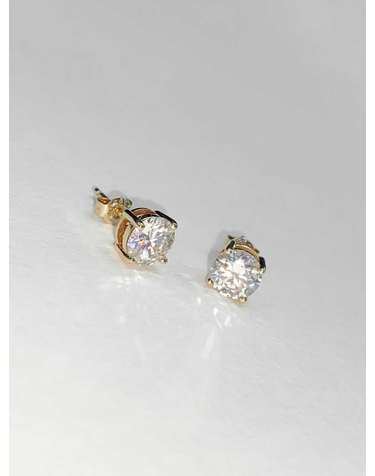 14K GOLD 2캐럿 천연 모이사나이트 14k골드 클래식 귀걸이[dfarbe premium]