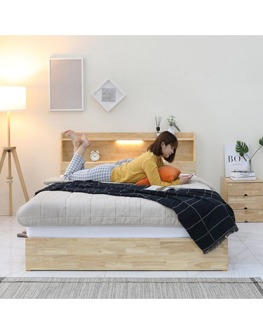 VASO 바소 LED 멀티 수납 침대 프레임 퀸Q
