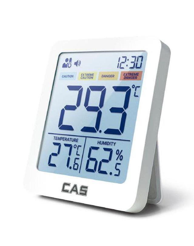 카스 카스 CAS 디지털 체감 온습도계 T701 온도계 습도계 벽걸이 자석 스탠드 화이트 착용컷