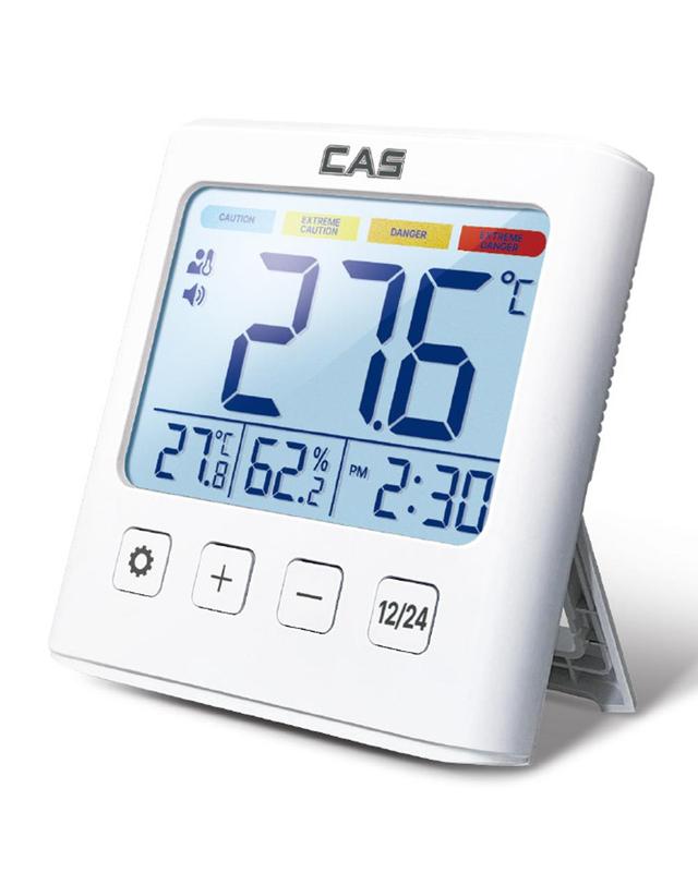 카스 카스 CAS 디지털 체감 온습도계 T702 온도계 습도계 벽걸이 스탠드 화이트 착용컷