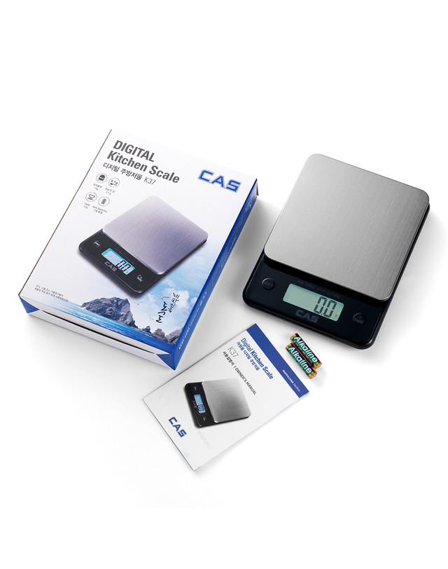 카스 카스(CAS) 0.1g 디지털 주방저울(전자저울) K-37 제과제빵 이유식 계량 실험용 착용컷