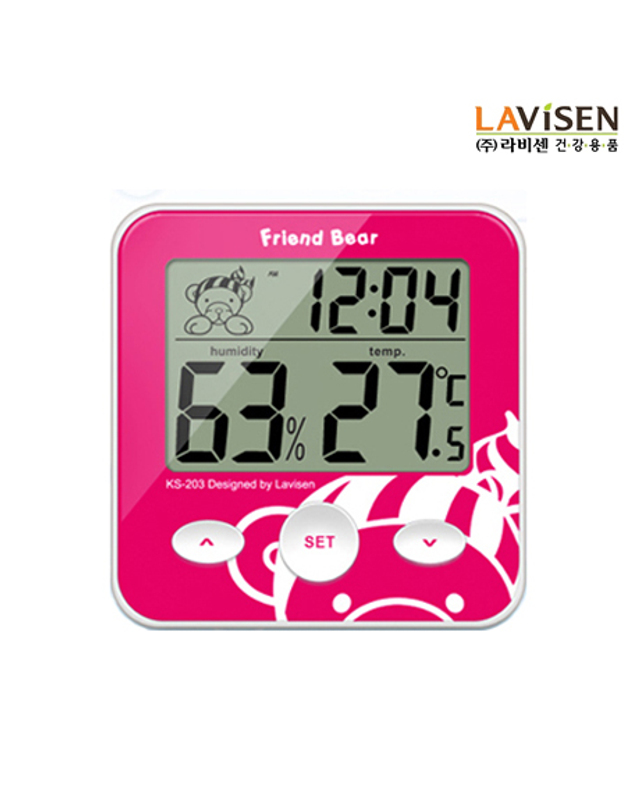 라비센 라비센(LAVISEN) 아기곰 디지털 온습도계 KS-203 착용컷