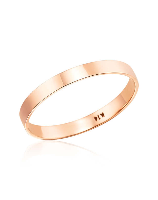 비앤비골드 14K 2.5mm 민자 열손가락 레이어드 평반지 NPR32695 착용컷