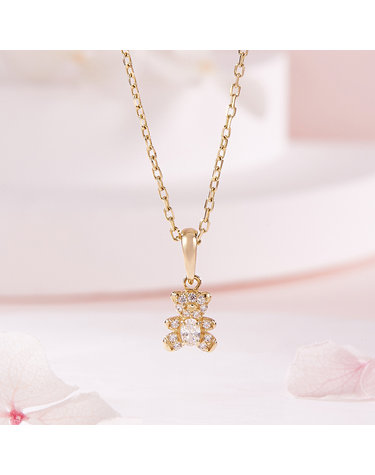 [비앤비골드] 14K 큐빅 파베 곰돌이 펜던트 MNP42496