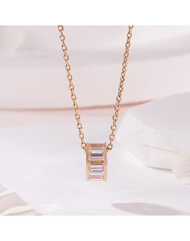 [비앤비골드] 18K 바게트 큐빅 베젤 링 펜던트 MNP42500