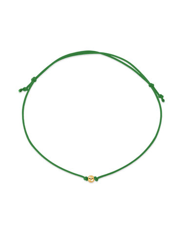 당일발송 14K 3mm 미니 골드볼 실크끈 그린 실팔찌 BHB42680