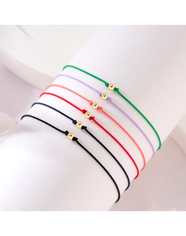 당일발송 14K 3mm 미니 골드볼 실크끈 실팔찌 6종 모음