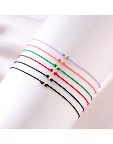 당일발송 14K 2mm 미니 골드볼 실크끈 실팔찌 6종 모음